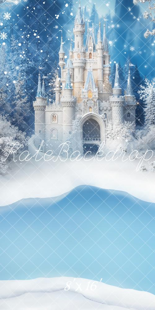 Kate Sweep Ice Princess Snow Castle Frozen Lake Backdrop Designed by Emetselch - Kate Backdrop AU