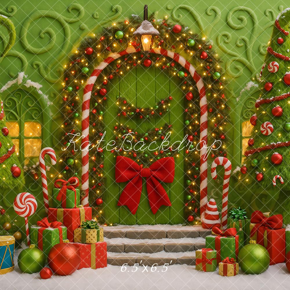 Kate Green Christmas Candy Trees Presents Backdrop Designed by Ashley Paul