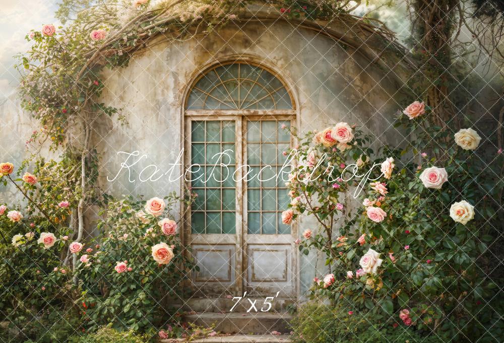 Kate Flower Arch Vintage Door Backdrop Designed by Emetselch