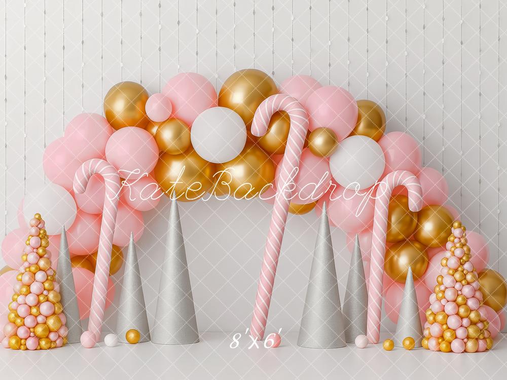 Kate Candy Cane Balloon Arch Backdrop Designed by Patty Roberts - Kate Backdrop AU