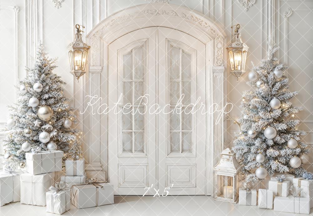 Kate Christmas Trees White Door Backdrop Designed by Emetselch