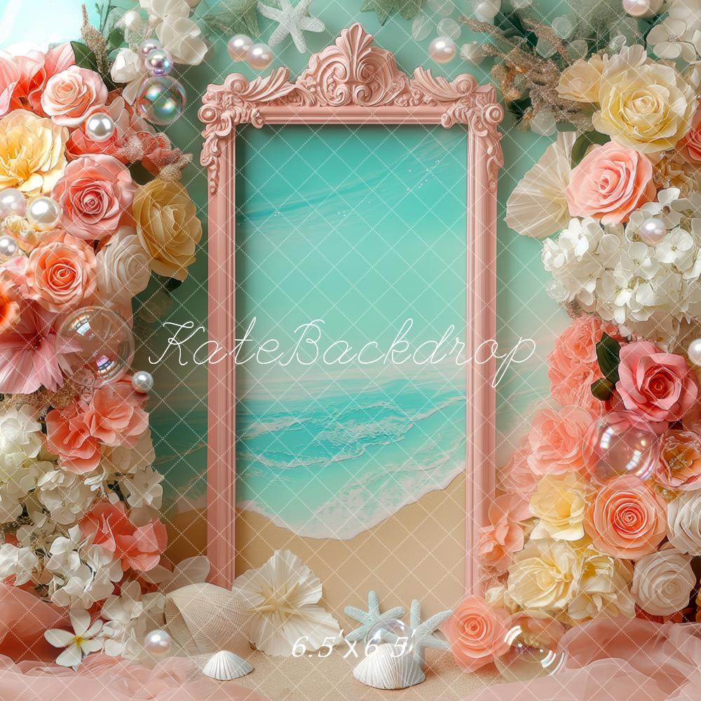 Kate Flower Arch Seaside Pearls Backdrop Designed by Mini MakeBelieve - Kate Backdrop AU