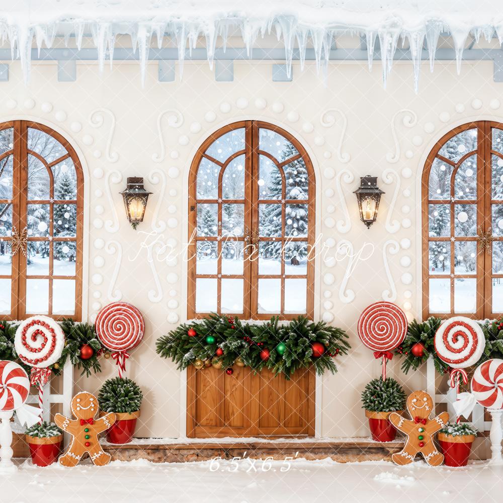 Kate Christmas Gingerbread Lollipops Candy House Backdrop Designed by Chain