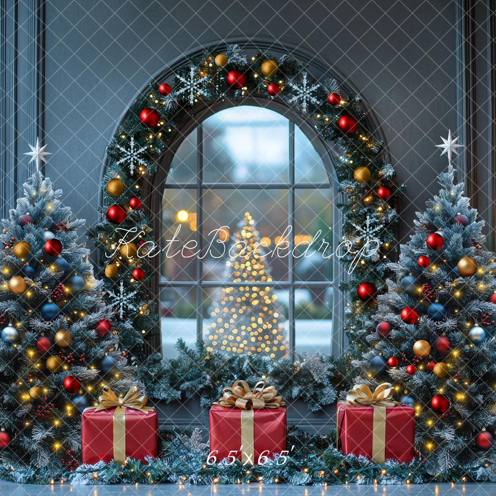 Kate Christmas Tree Gift Window Backdrop Designed by Mini MakeBelieve - Kate Backdrop AU