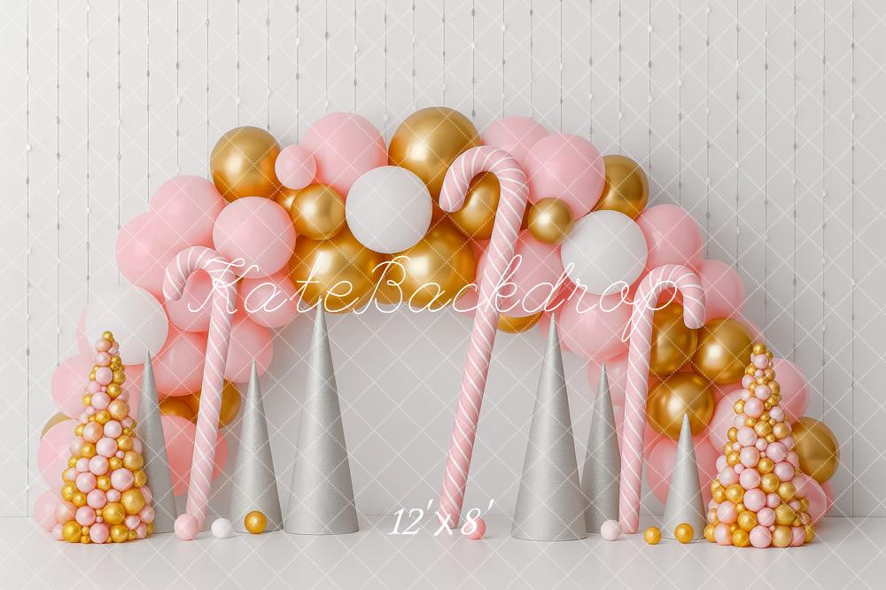 Kate Candy Cane Balloon Arch Backdrop Designed by Patty Roberts - Kate Backdrop AU