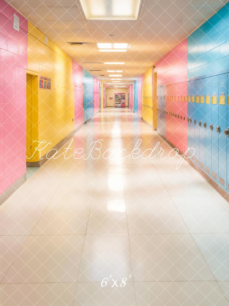 Kate Colourful School Hallway Lockers Backdrop Designed by Chain - Kate Backdrop AU