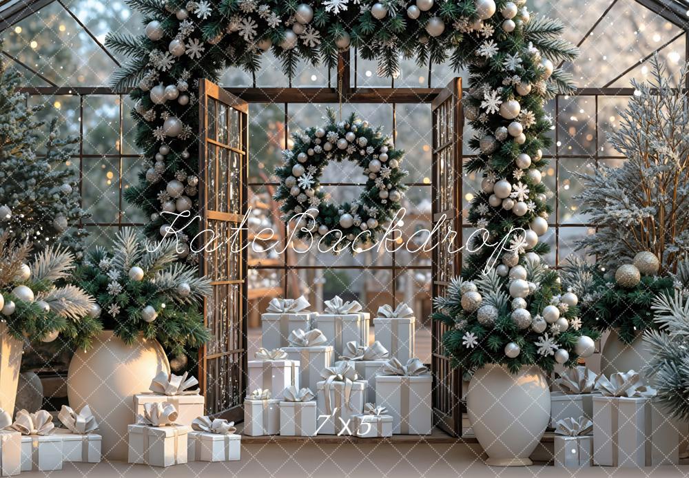 Kate Christmas Wreath Presents Backdrop Designed by Mini MakeBelieve