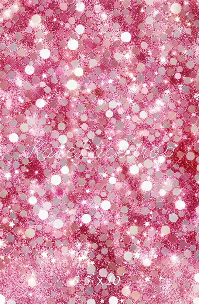 Kate Pink Glitter Bokeh Fleece Backdrop Designed by Emetselch