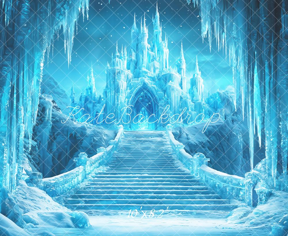 Kate Ice Castle Staircase Blue Backdrop Designed by Emetselch