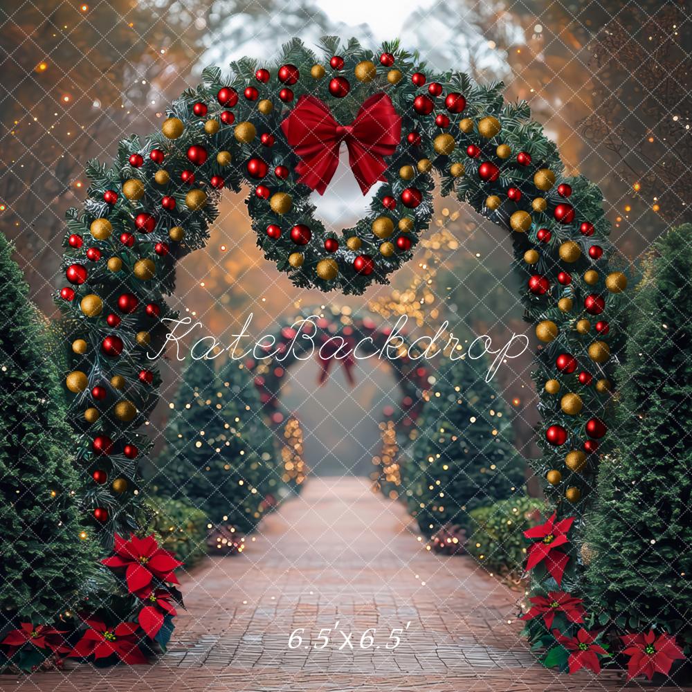 Kate Christmas Garland Arch Pine Trees Backdrop Designed by Mini MakeBelieve - Kate Backdrop AU