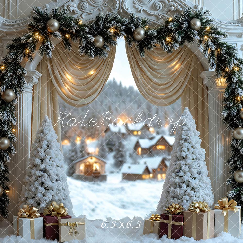 Kate Christmas Snowy Trees Backdrop Designed by Mini MakeBelieve
