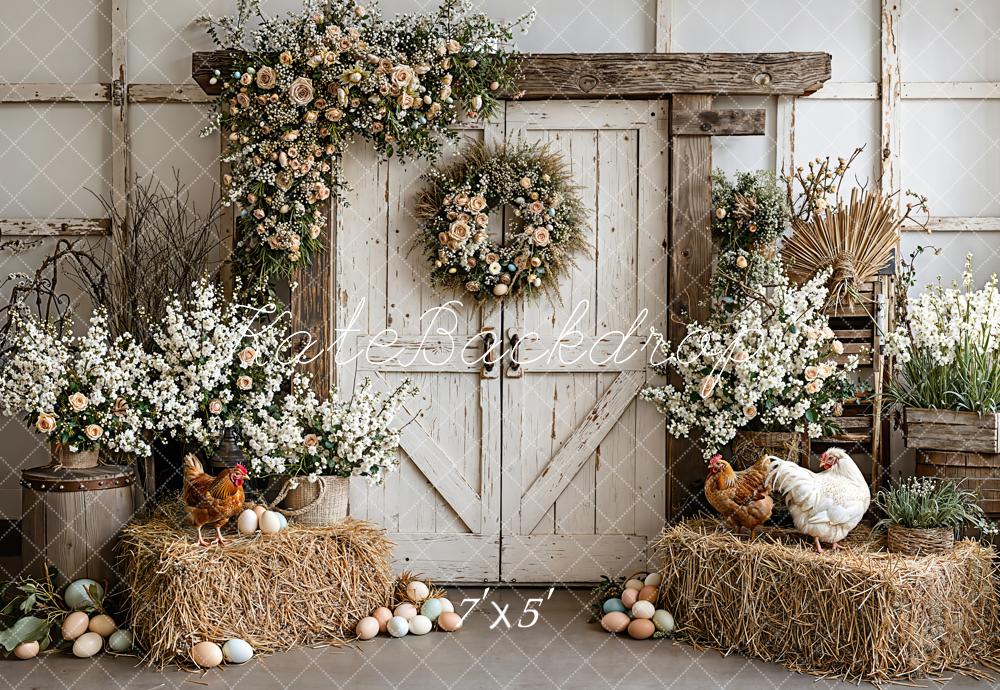 Kate Easter Chicken Hay Backdrop Designed by Emetselch