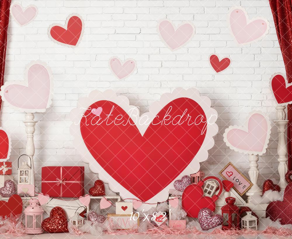 Kate Valentines Hearts Fleece Backdrop Designed by Emetselch