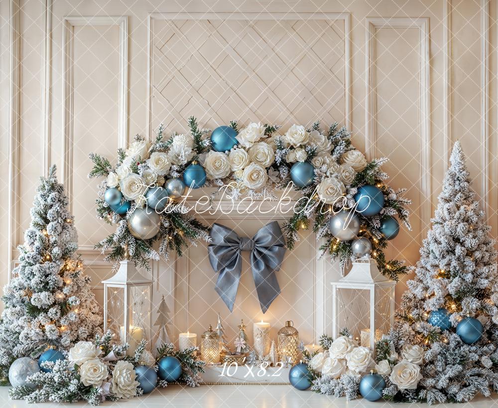 Kate Christmas Trees Bow Backdrop Designed by Emetselch - Kate Backdrop AU
