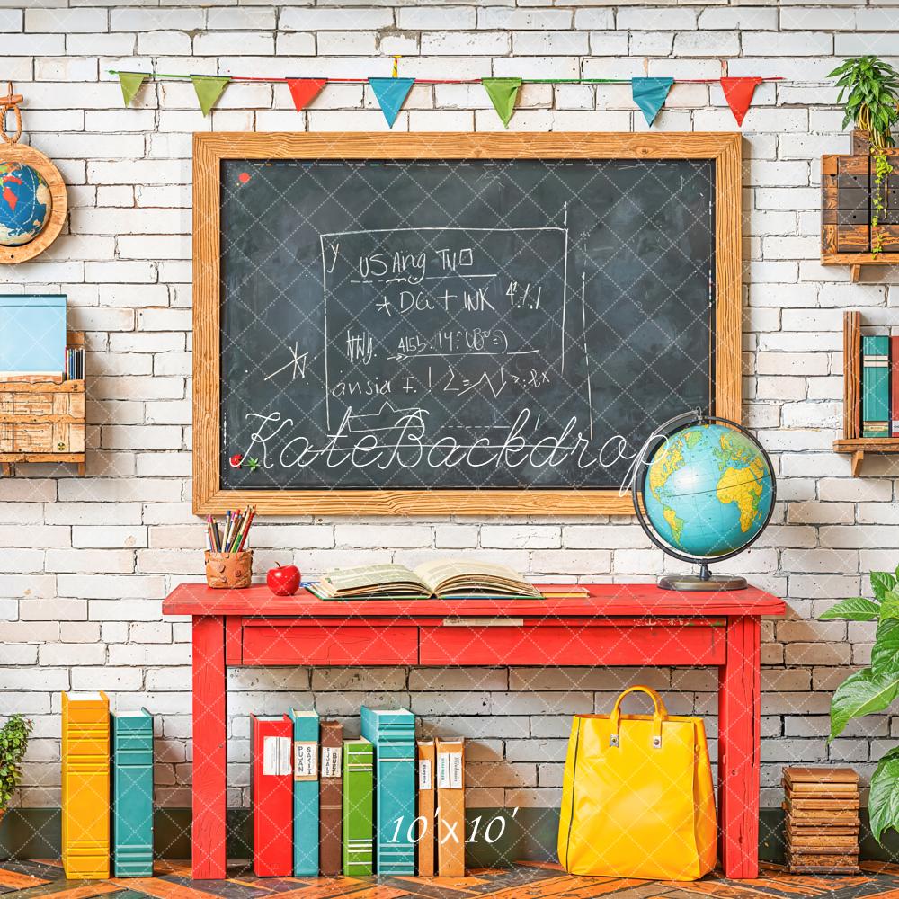 Kate Back To School Chalkboard Books Backdrop Designed by Emetselch - Kate Backdrop AU