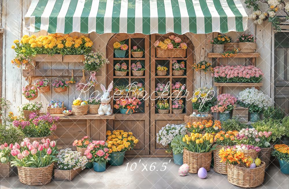 Kate Easter Bunny Flower Shop Fleece Backdrop Designed by Chain