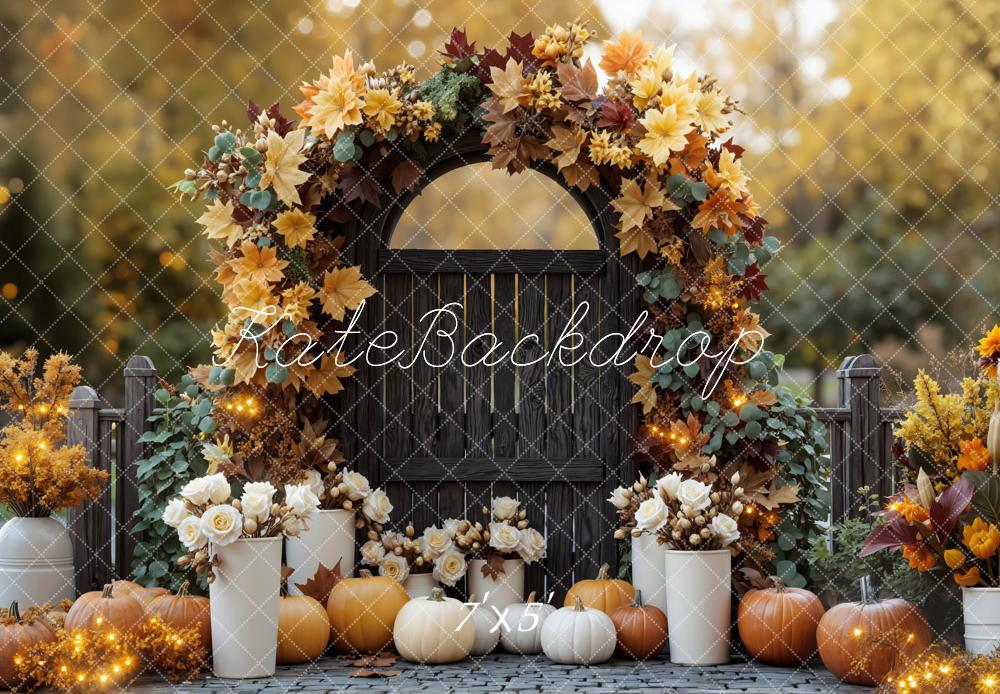 Kate Autumn Arch Pumpkins Backdrop Designed by Mini MakeBelieve