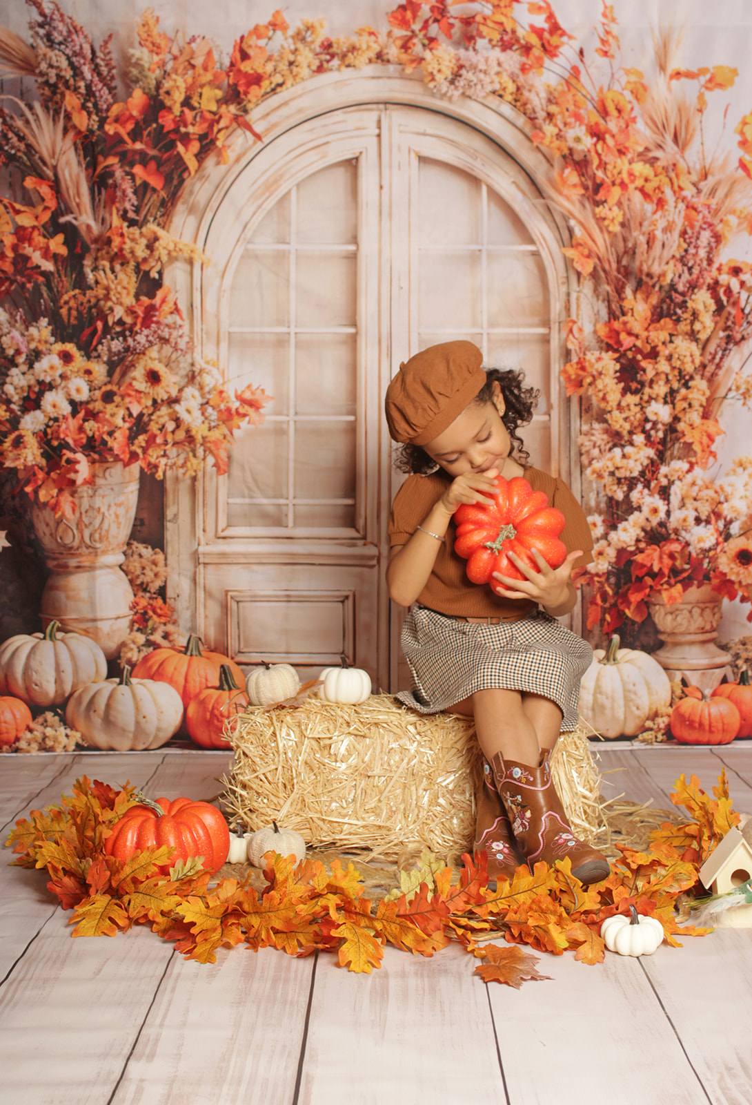 Kate Autumn Pumpkins Arch Backdrop Designed by Emetselch