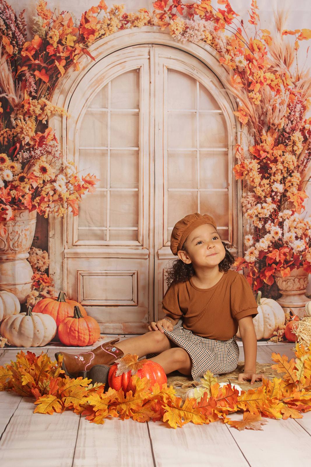 Kate Autumn Pumpkins Arch Backdrop Designed by Emetselch