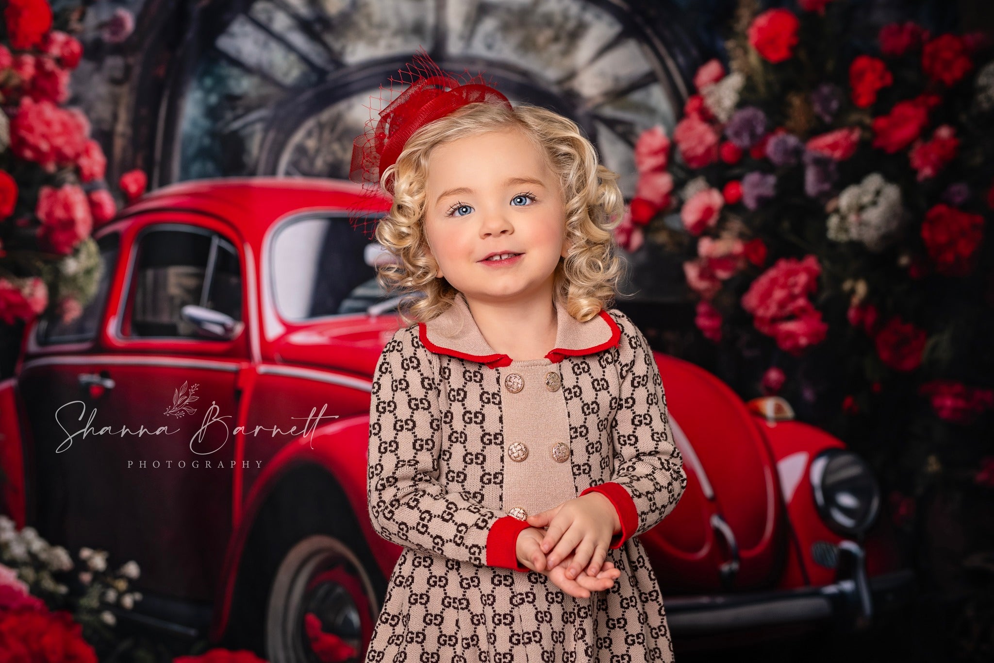 Kate Valentine's Day Red Car Backdrop Designed by Patty Roberts