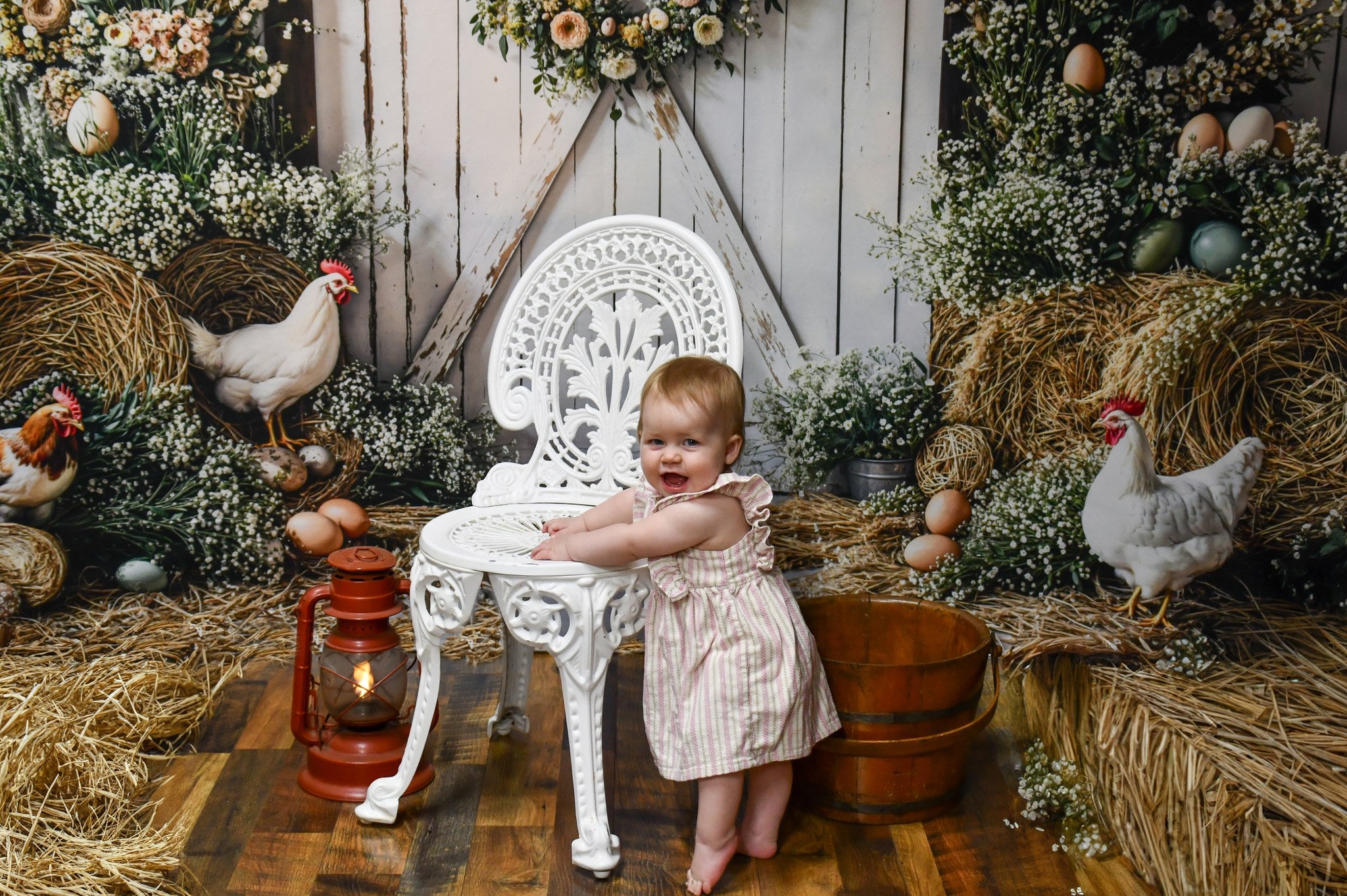 Kate Easter Farmhouse Spring Floral Backdrop Designed by Emetselch