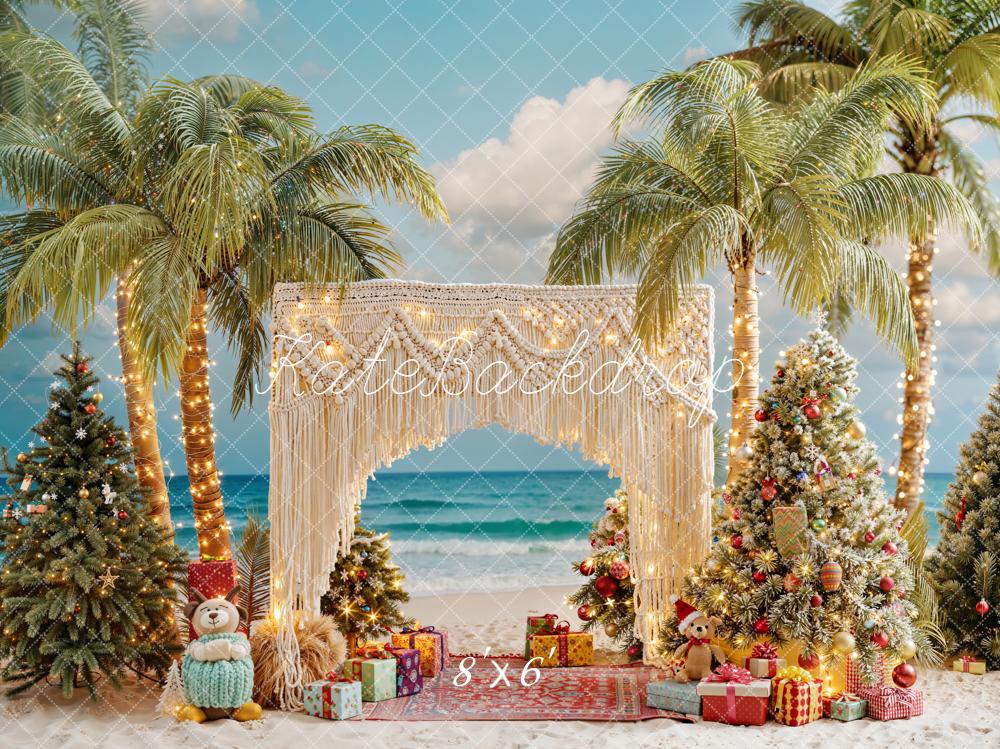 Kate Christmas Beach Macrame Arch Backdrop Designed by Emetselch - Kate Backdrop AU
