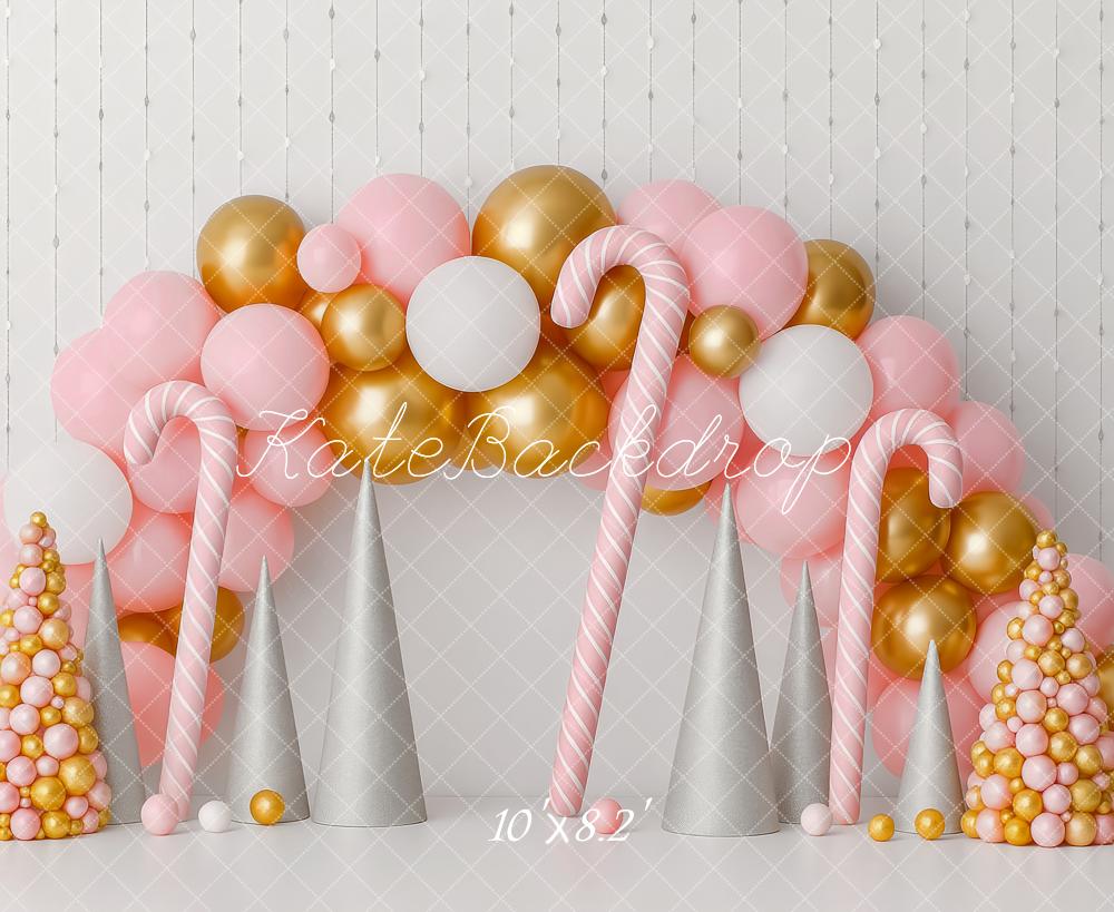 Kate Candy Cane Balloon Arch Backdrop Designed by Patty Roberts - Kate Backdrop AU