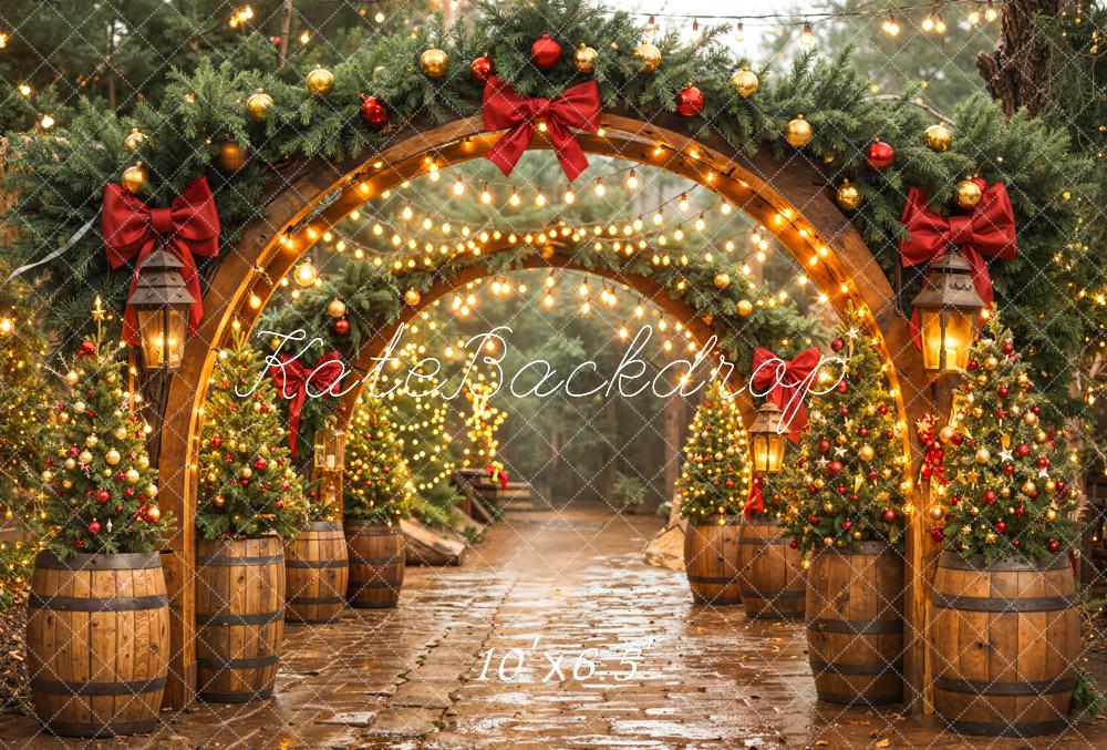 Kate Christmas Arches Fleece Backdrop Designed by Emetselch - Kate Backdrop AU