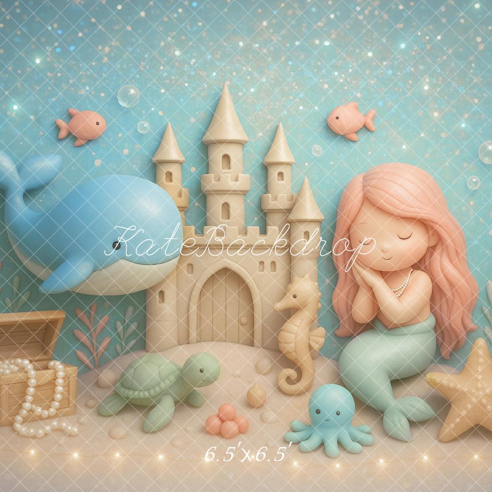 Kate Mermaid Sandcastle Sea Backdrop Designed by Ashley Paul