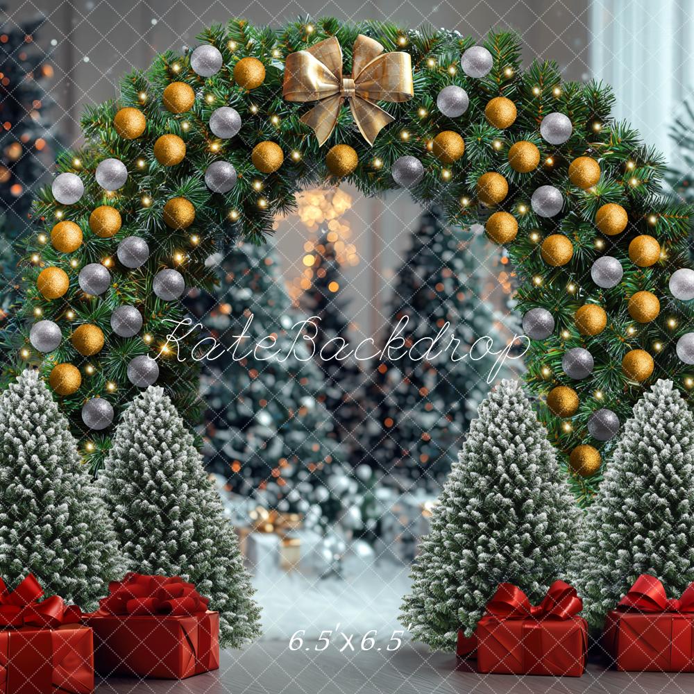 Kate Christmas Trees Arch Snowy Backdrop Designed by Mini MakeBelieve - Kate Backdrop AU