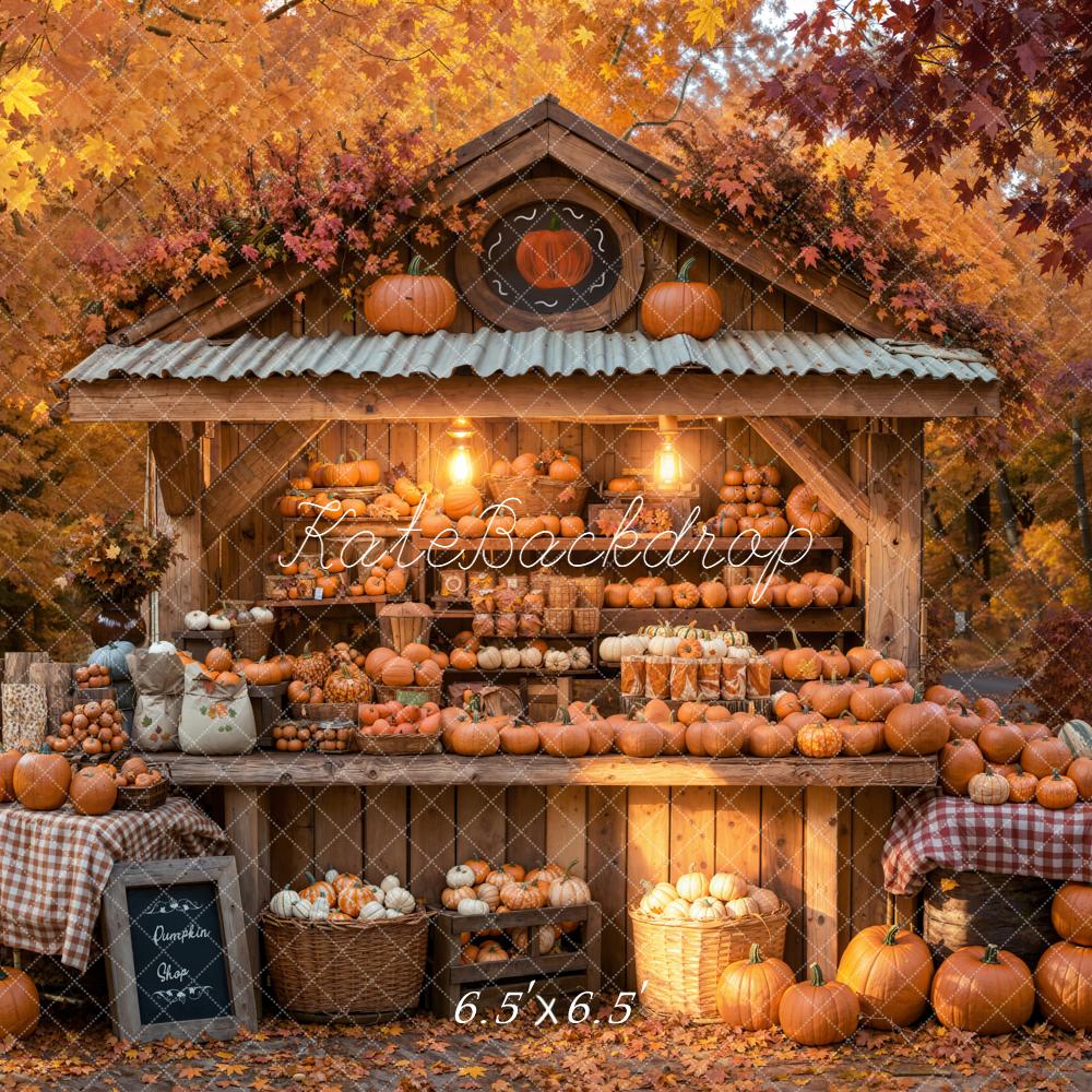 Kate Autumn Pumpkin Shop Rustic Backdrop Designed by Emetselch