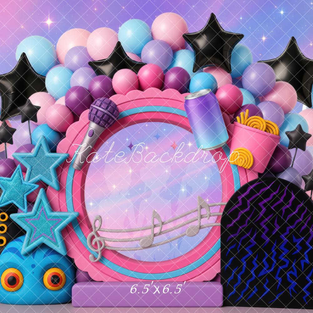 Kate Music Note Balloon Birthday Party Backdrop Designed by Mini MakeBelieve