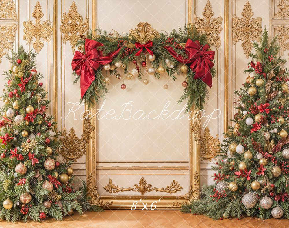 Kate Christmas Tree Wall Fleece Backdrop Designed by Emetselch - Kate Backdrop AU