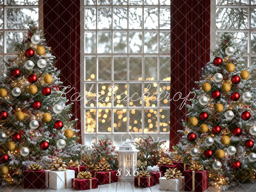 Kate Christmas Tree Window Presents Backdrop Designed by Mini MakeBelieve - Kate Backdrop AU