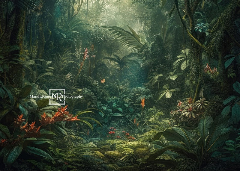 Kate Jungle Dense Foliage Tropical Backdrop Designed by Mandy Ringe - Kate Backdrop AU