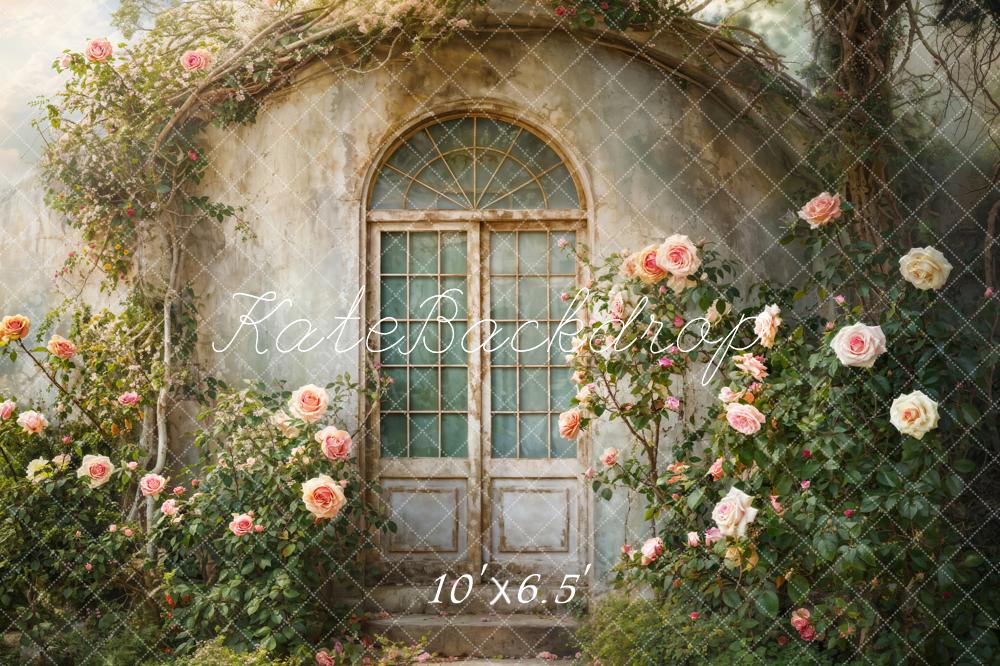 Kate Flower Arch Vintage Door Backdrop Designed by Emetselch