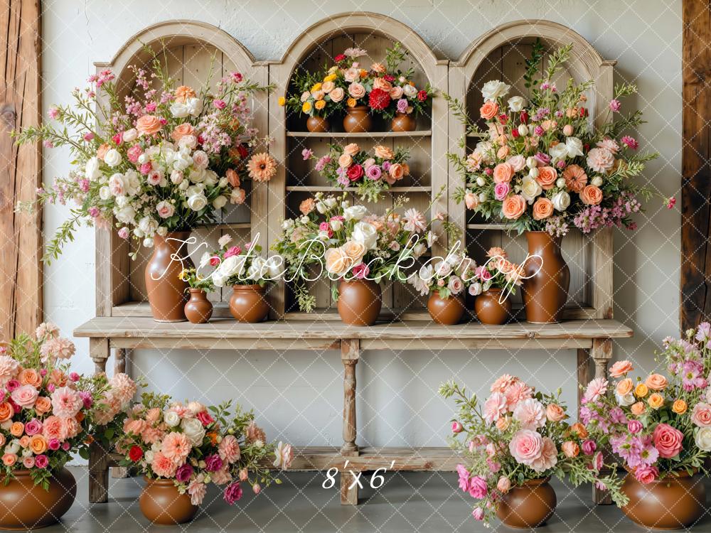 Kate Flower Cabinet Spring Backdrop Designed by Mini MakeBelieve
