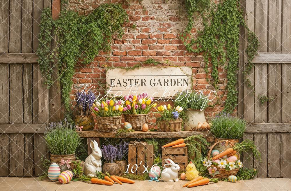 Kate Easter Garden Carrots Rabbits Backdrop Designed by Emetselch