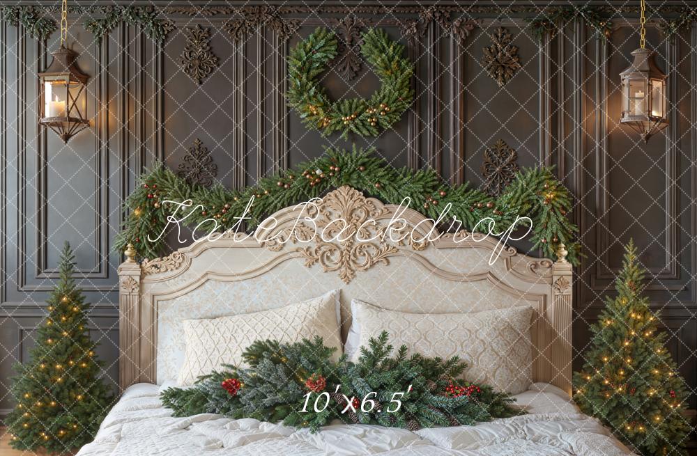 Kate Christmas Bedroom Retro Fleece Backdrop Designed by Emetselch