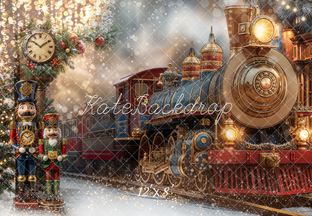 Kate Train Nutcracker Christmas Tree Clock Backdrop Designed by Emetselch