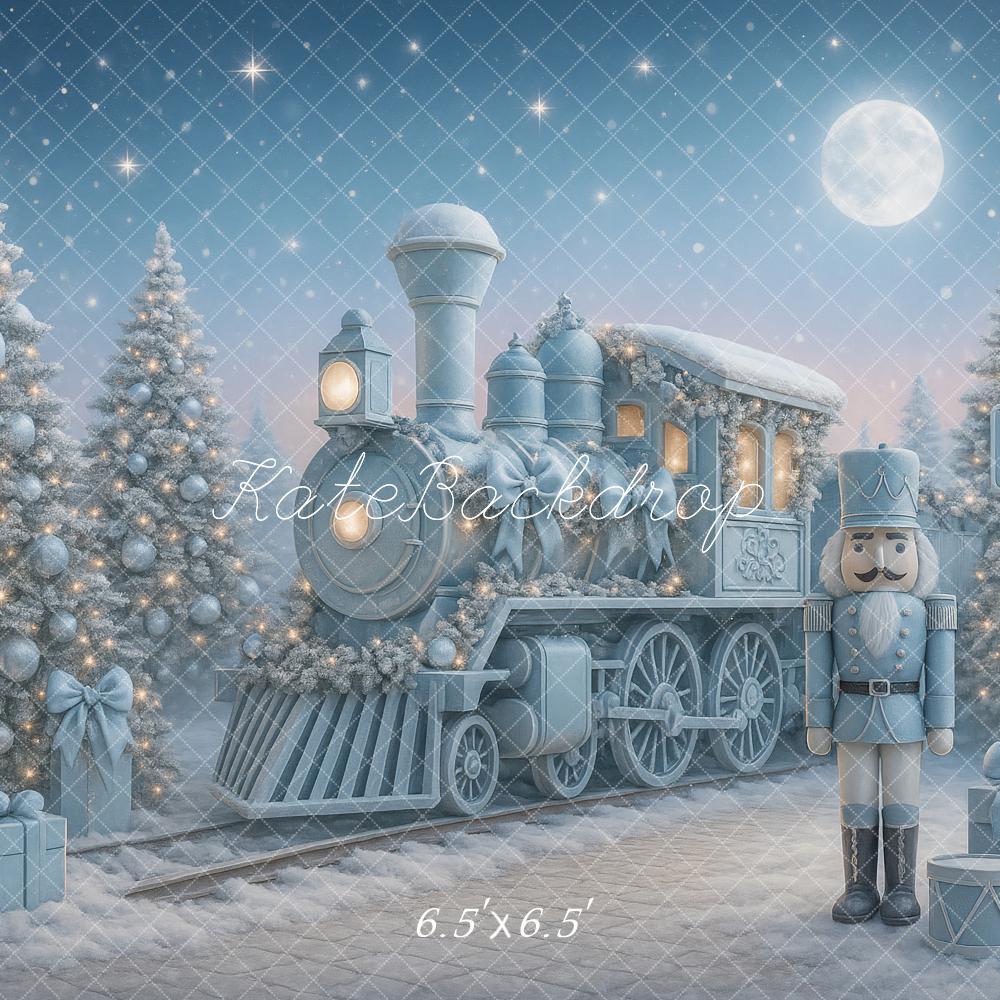 Kate Blue Train Nutcracker Backdrop Designed by Ashley Paul