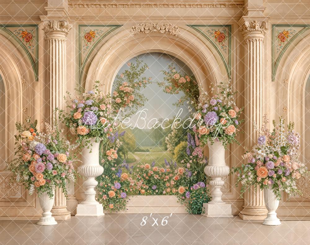 Kate Flower Arch Classical Columns Backdrop Designed by Emetselch