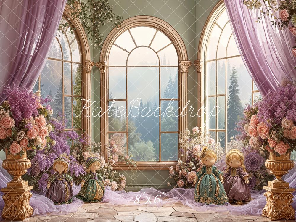 Kate Flower Arch Dolls Vintage Windows Backdrop Designed by Emetselch