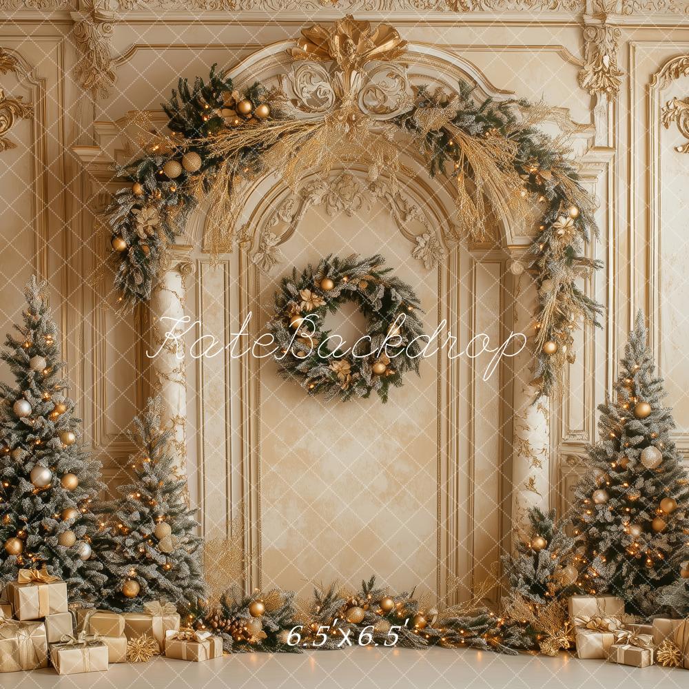 Kate Christmas Gold Archway Trees Backdrop Designed by Patty Roberts - Kate Backdrop AU