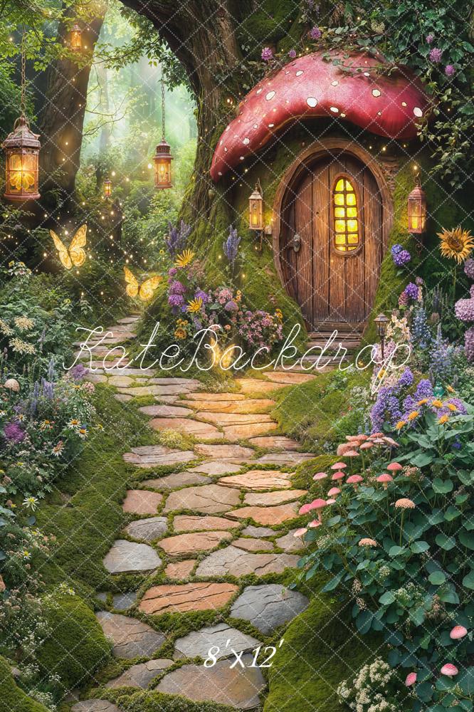 Kate Fairy Fantasy Mushroom Treehouse Backdrop Designed by Chain