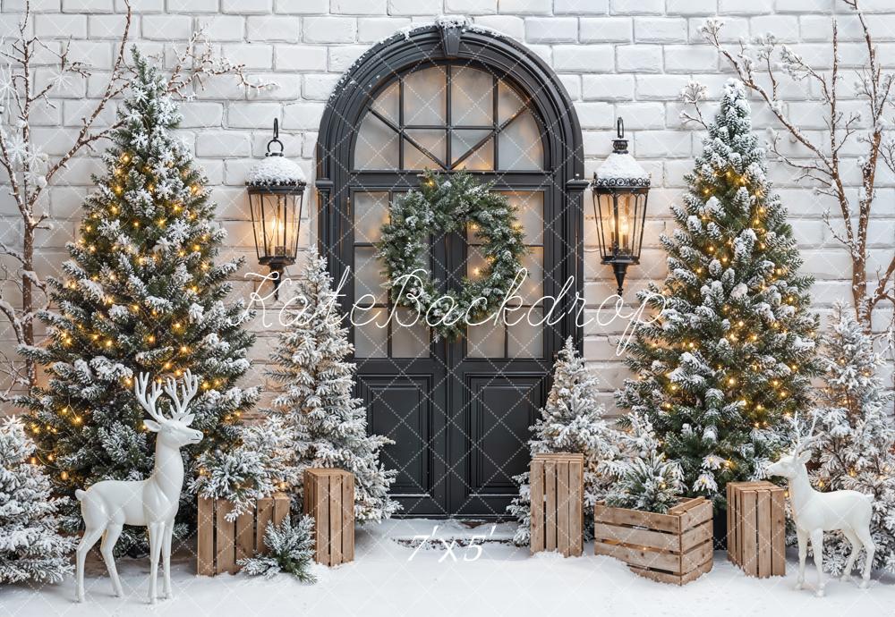 Kate Christmas Snowy Trees Backdrop Designed by Emetselch