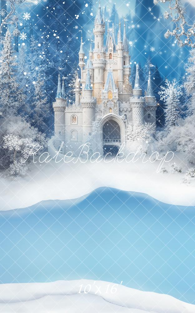 Kate Sweep Ice Princess Snow Castle Frozen Lake Backdrop Designed by Emetselch - Kate Backdrop AU