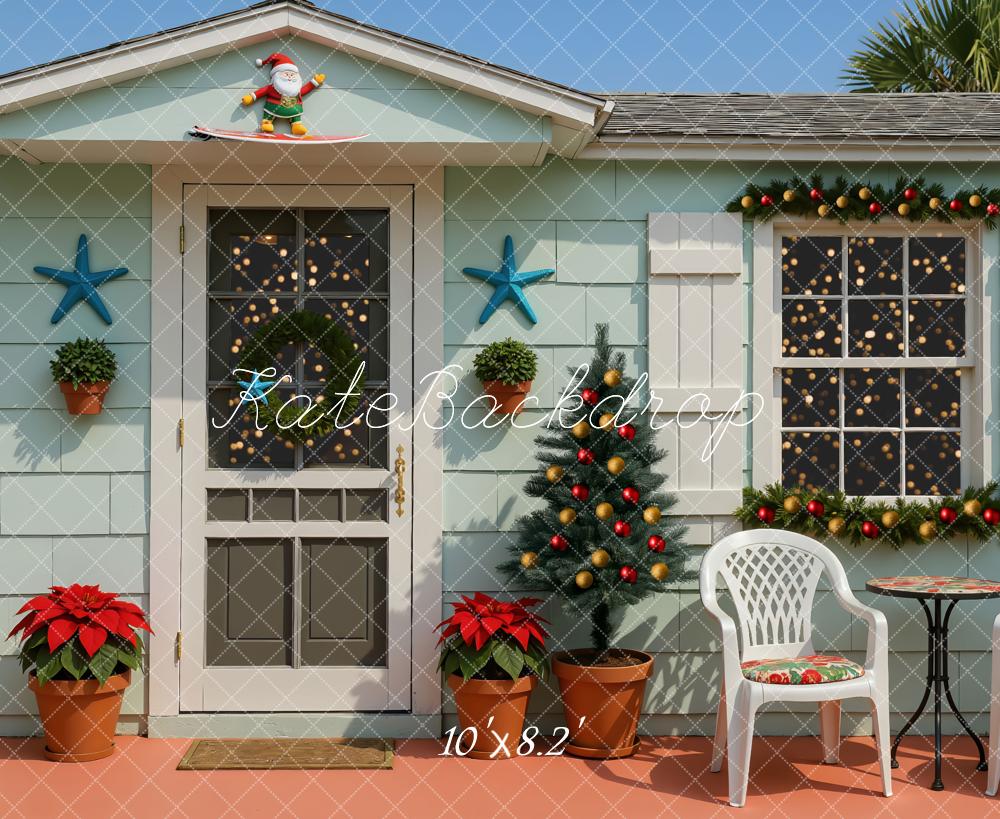 Kate Christmas Coastal House Decorations Backdrop Designed by Mini MakeBelieve - Kate Backdrop AU