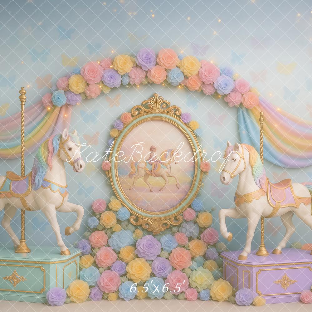 Kate Carousel Horses Backdrop Designed by Ashley Paul