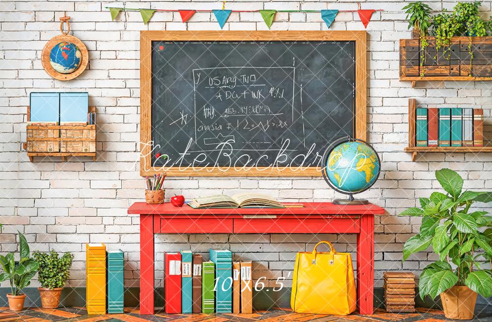 Kate Back To School Chalkboard Books Backdrop Designed by Emetselch - Kate Backdrop AU